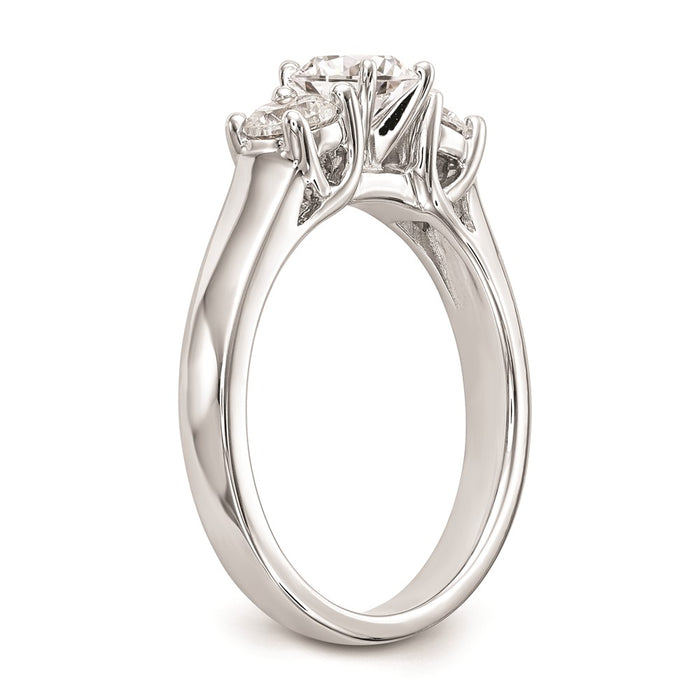 Exclusive 14K White Gold 3-Stone Engagement Ring Mounting for 2-4mm Stones-6