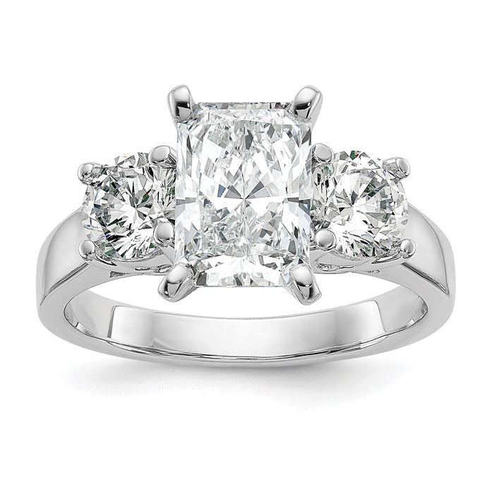 Buy Stylish 14K White Gold 3-Stone Engagement Ring Mounting, Peg Set for (2) 5mm Stones-8
