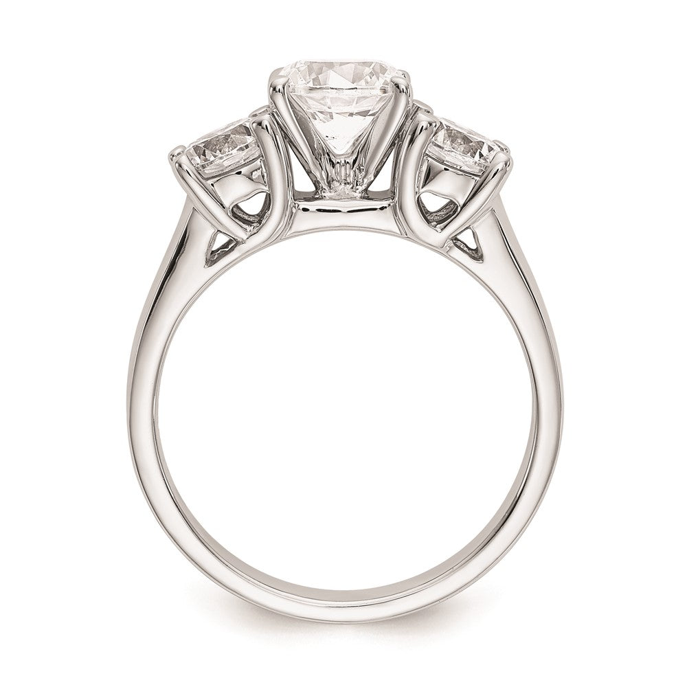 Buy Stylish 14K White Gold 3-Stone Engagement Ring Mounting, Peg Set for (2) 5mm Stones
