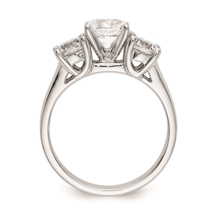 Buy Stylish 14K White Gold 3-Stone Engagement Ring Mounting, Peg Set for (2) 5mm Stones-2