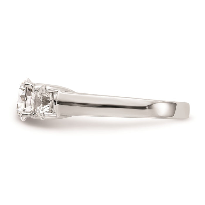 Buy Stylish 14K White Gold 3-Stone Engagement Ring Mounting, Peg Set for (2) 5mm Stones-3