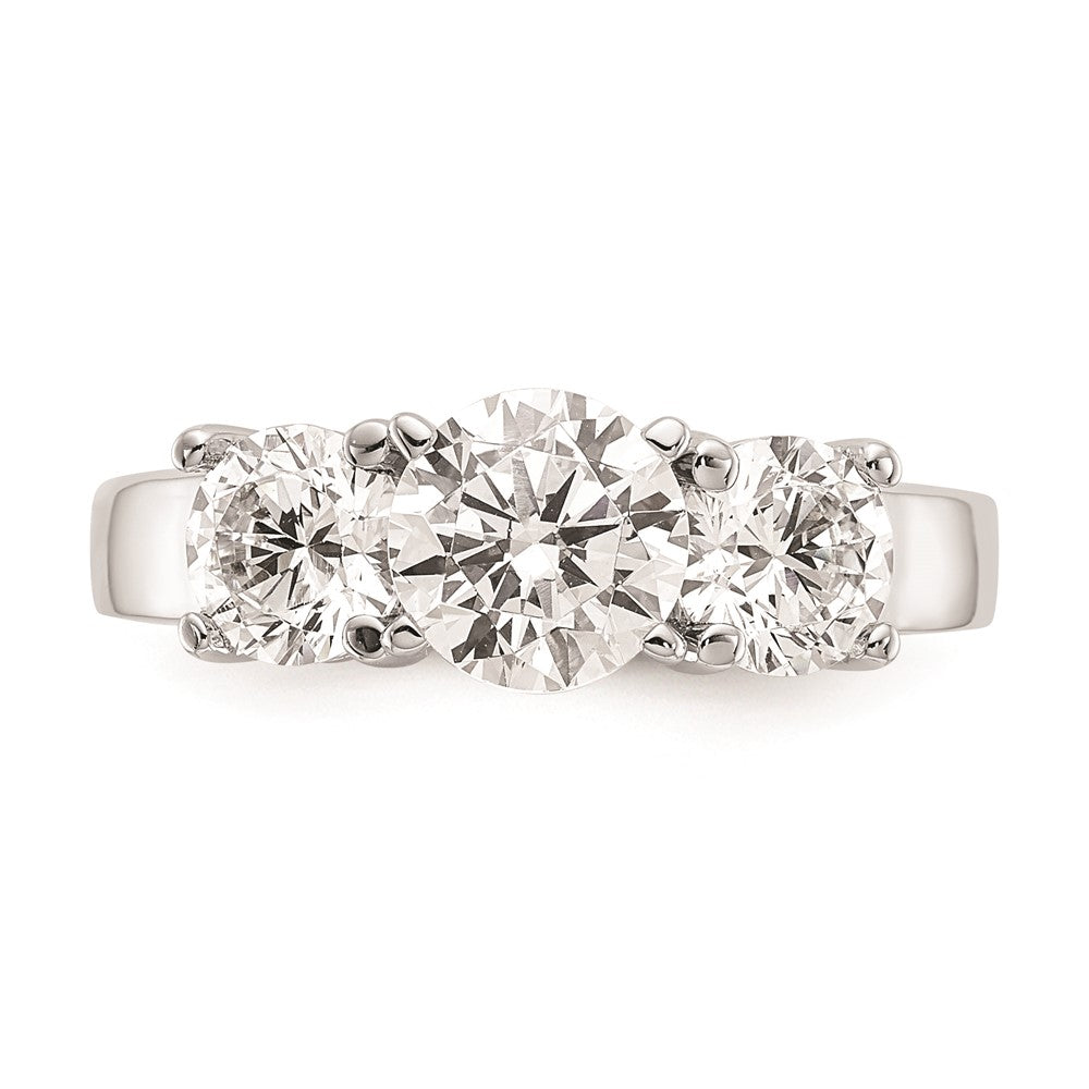 Buy Stylish 14K White Gold 3-Stone Engagement Ring Mounting, Peg Set for (2) 5mm Stones