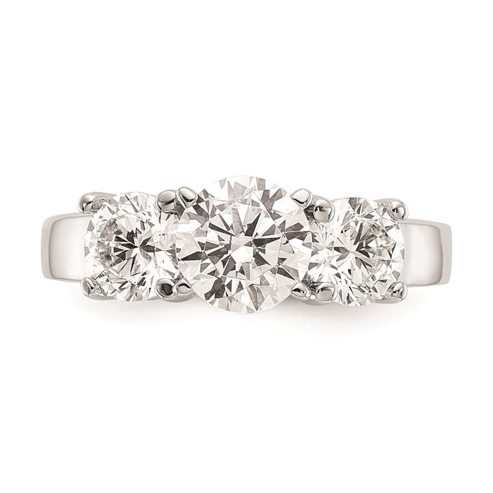 Buy Stylish 14K White Gold 3-Stone Engagement Ring Mounting, Peg Set for (2) 5mm Stones-4