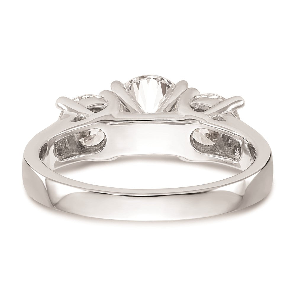 Buy Stylish 14K White Gold 3-Stone Engagement Ring Mounting, Peg Set for (2) 5mm Stones