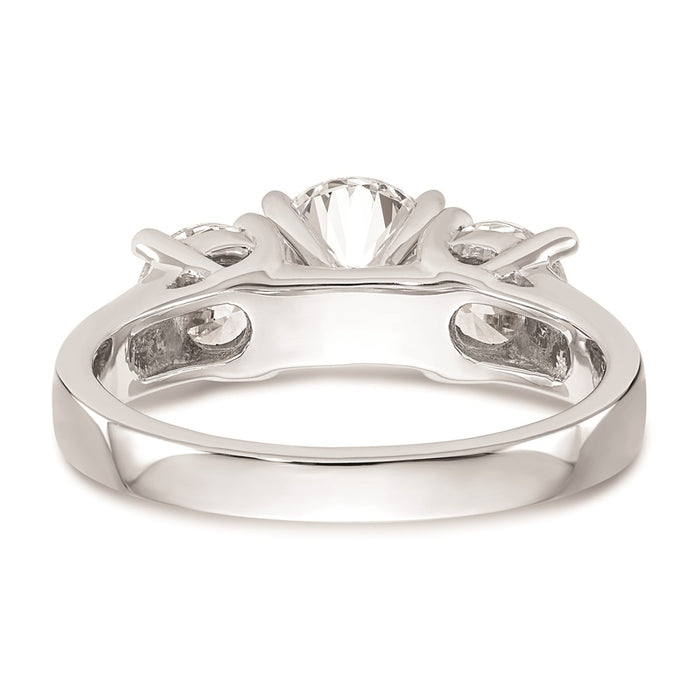 Buy Stylish 14K White Gold 3-Stone Engagement Ring Mounting, Peg Set for (2) 5mm Stones-5