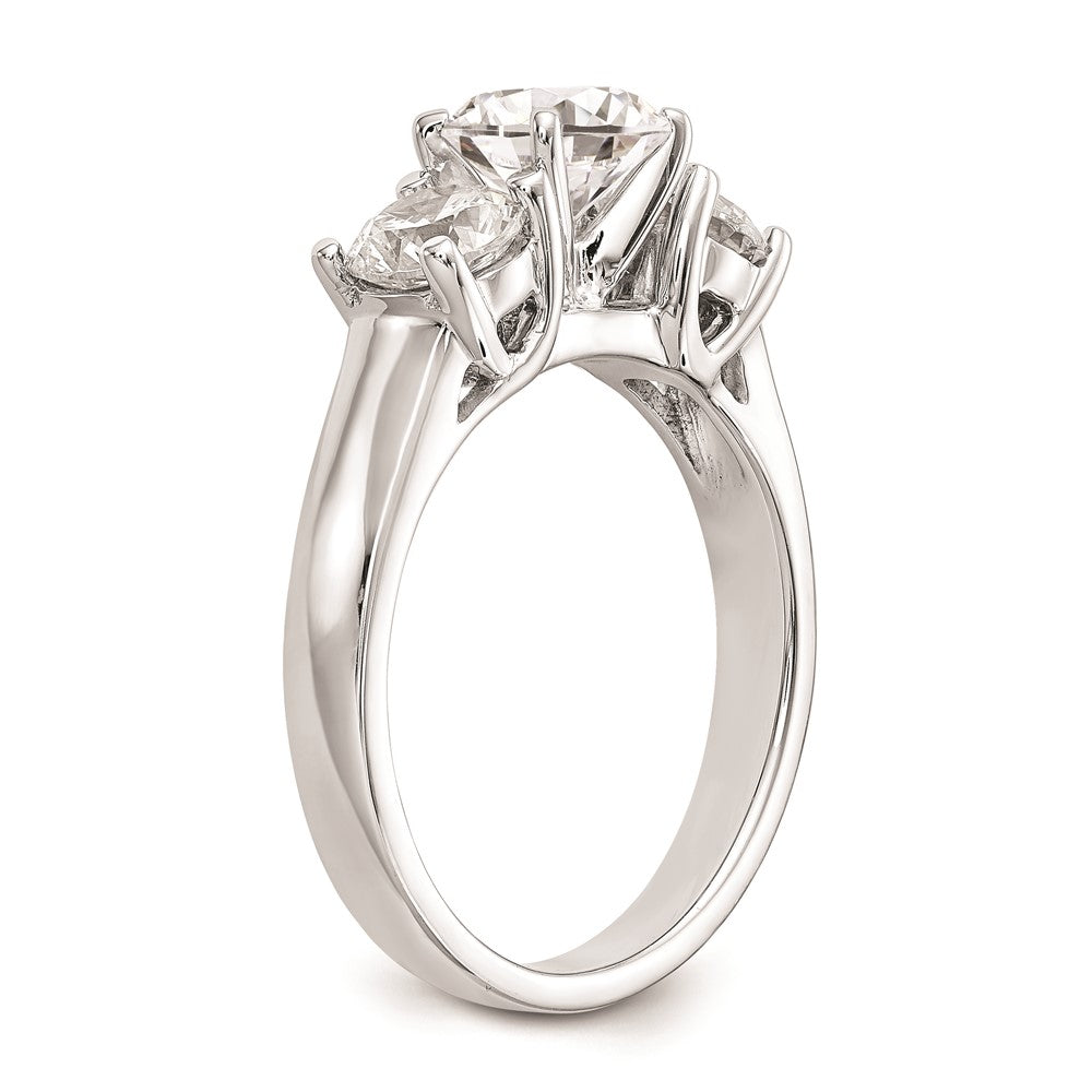 Buy Stylish 14K White Gold 3-Stone Engagement Ring Mounting, Peg Set for (2) 5mm Stones
