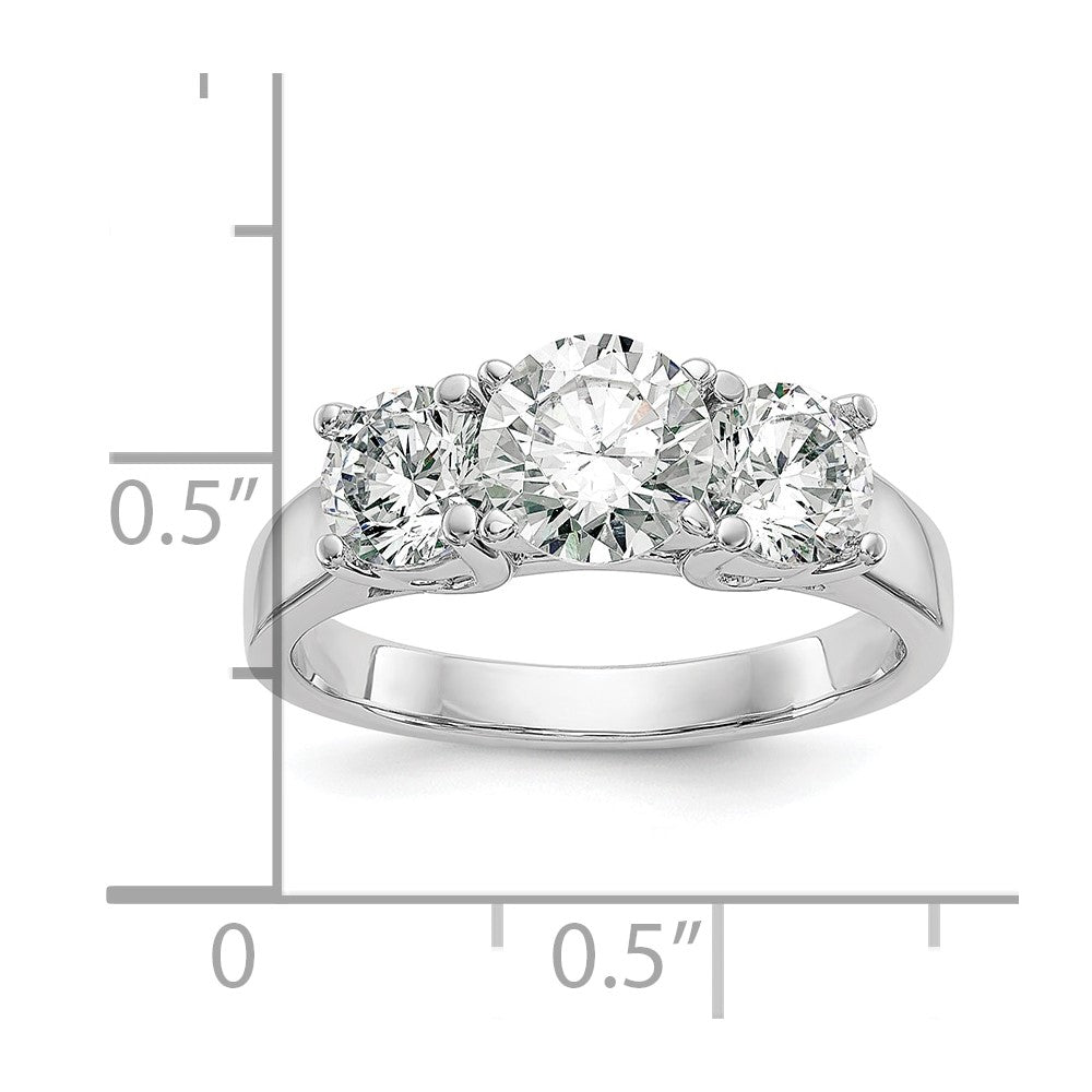 Buy Stylish 14K White Gold 3-Stone Engagement Ring Mounting, Peg Set for (2) 5mm Stones