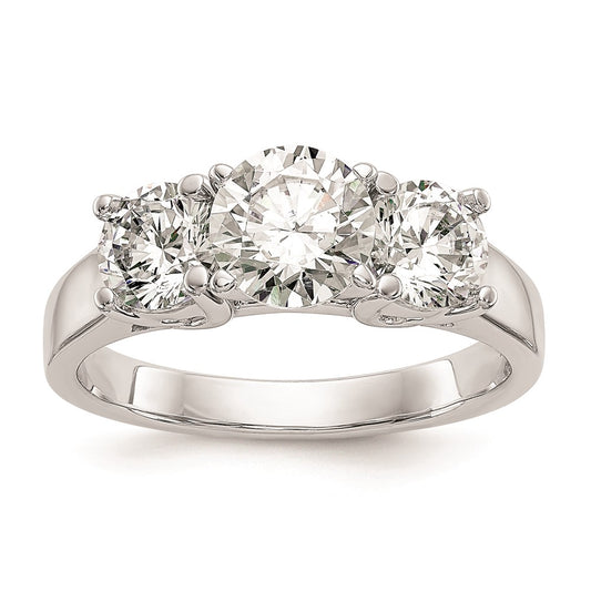 Buy Stylish 14K White Gold 3-Stone Engagement Ring Mounting, Peg Set for (2) 5mm Stones