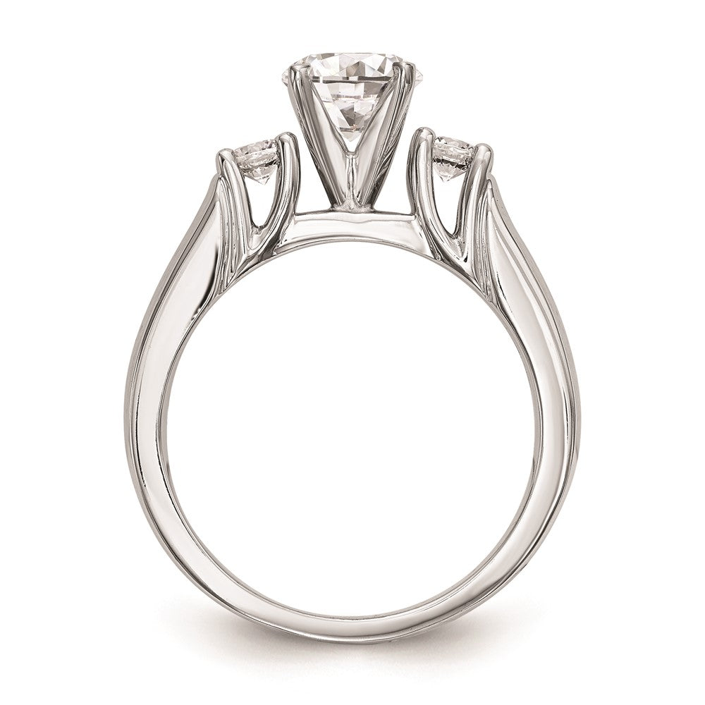 Buy Designer 14K White Gold 3-Stone Engagement Ring Mounting for Round Stones