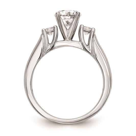 Buy Designer 14K White Gold 3-Stone Engagement Ring Mounting for Round Stones