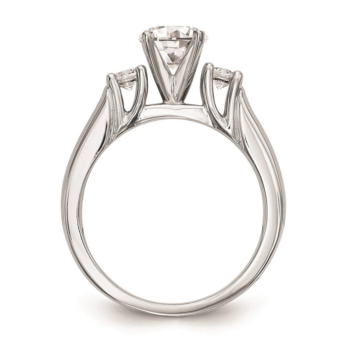 Buy Designer 14K White Gold 3-Stone Engagement Ring Mounting for Round Stones-2