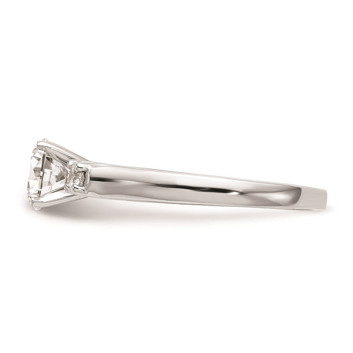 Buy Designer 14K White Gold 3-Stone Engagement Ring Mounting for Round Stones-3