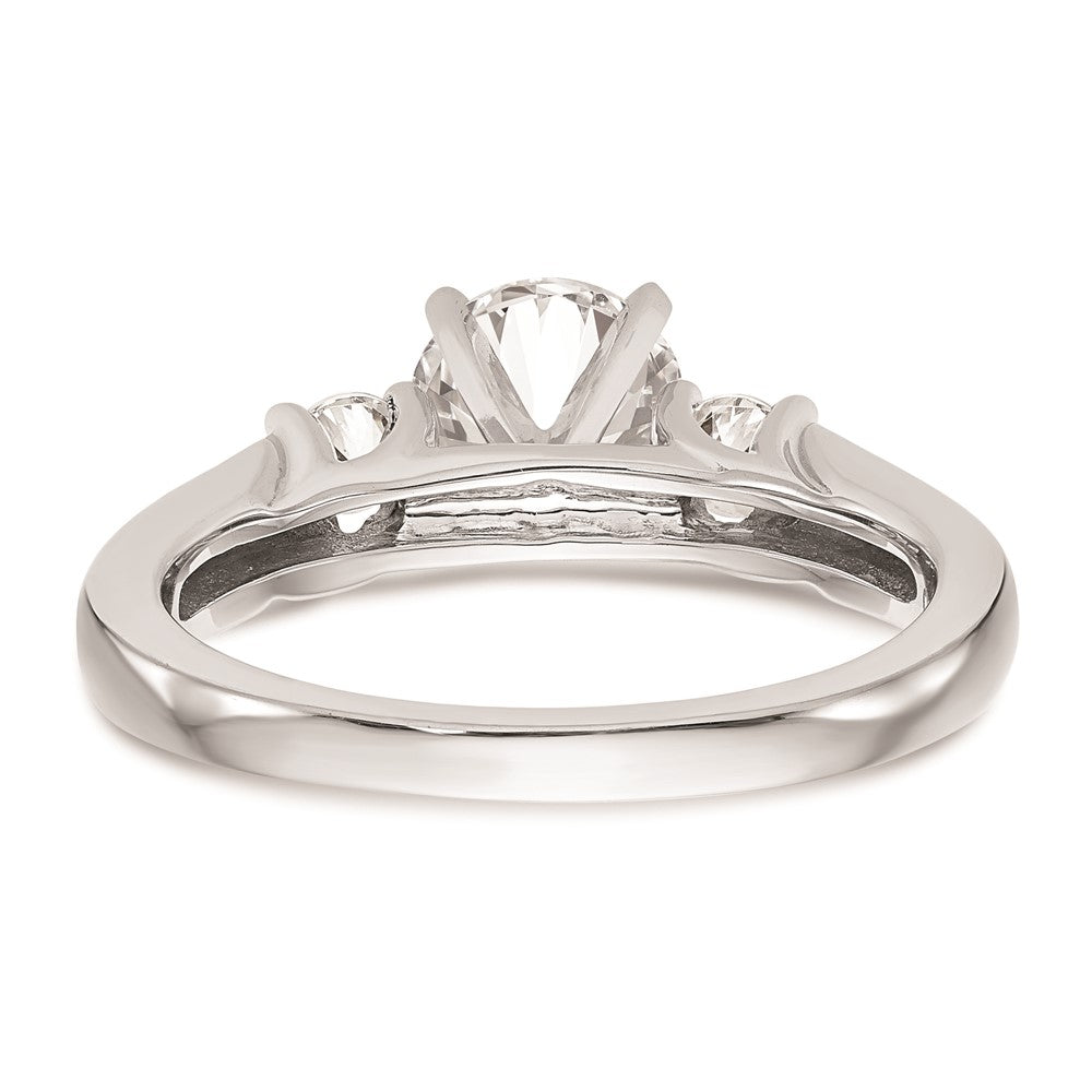 Buy Designer 14K White Gold 3-Stone Engagement Ring Mounting for Round Stones