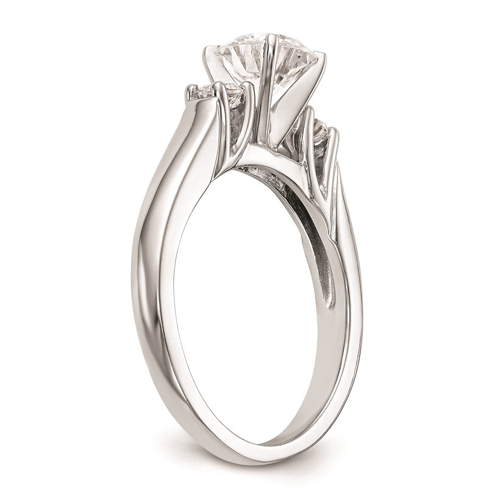 Buy Designer 14K White Gold 3-Stone Engagement Ring Mounting for Round Stones