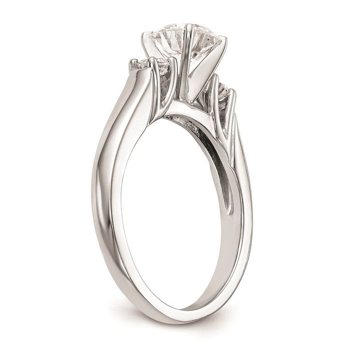 Buy Designer 14K White Gold 3-Stone Engagement Ring Mounting for Round Stones-6