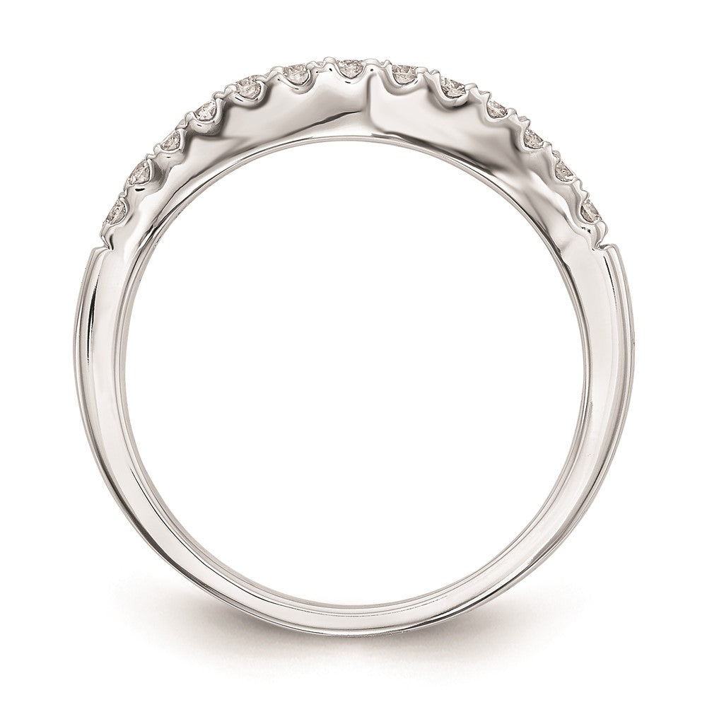 High-Quality 14K White Gold Curved Wedding Band Setting | Stylish Value Option
