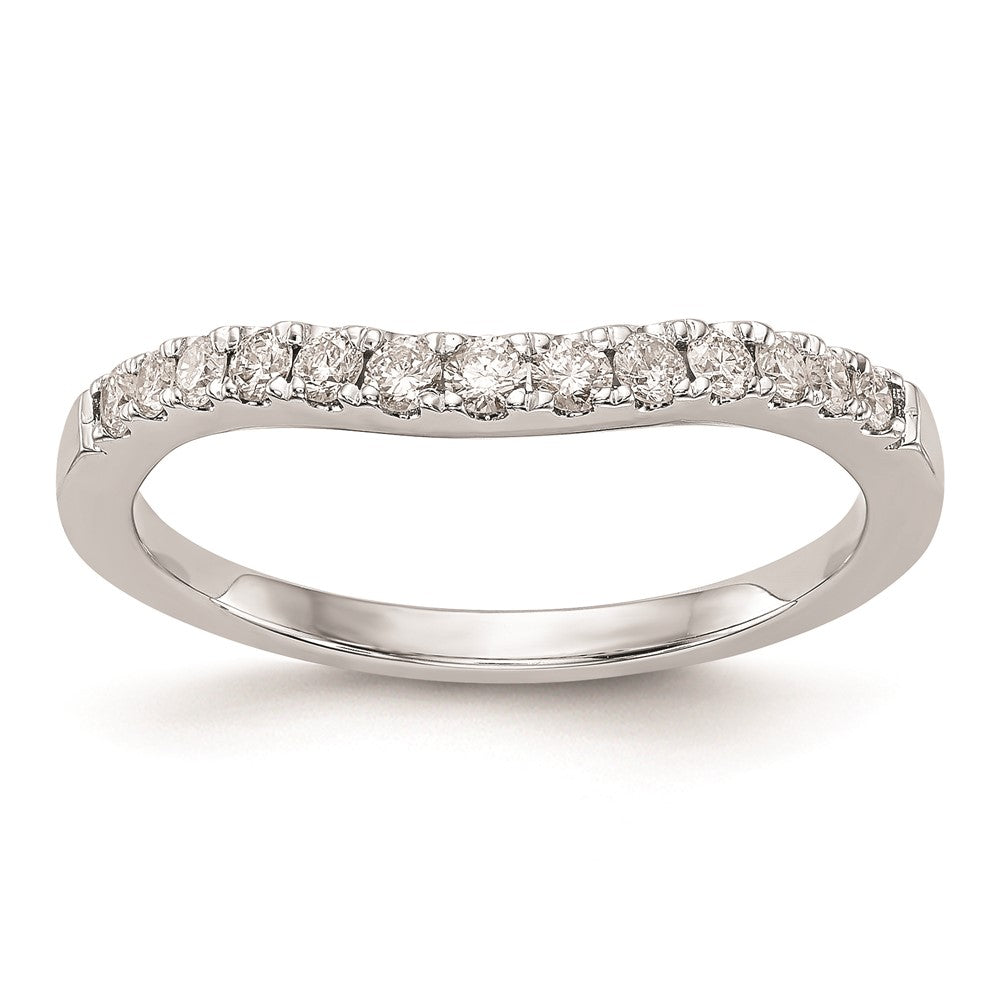 High-Quality 14K White Gold Curved Wedding Band Setting | Stylish Value Option