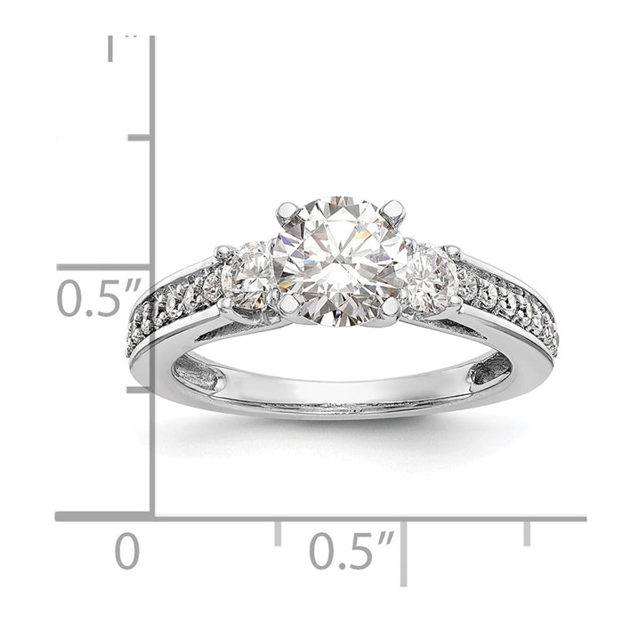 Buy Stylish 14K White Gold 3-Stone Engagement Ring | 1/5 Carat Diamond Value-8