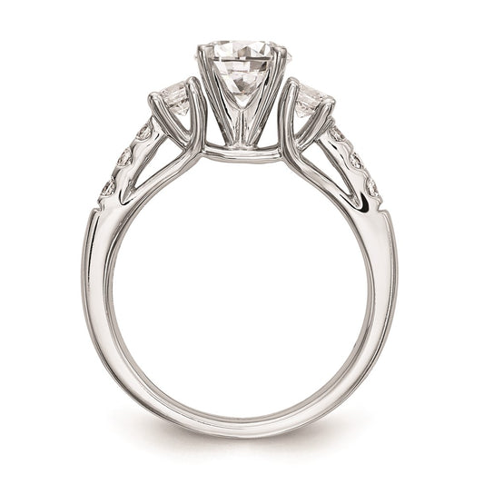 Buy Stylish 14K White Gold 3-Stone Engagement Ring Mounting - Fits 2-3.3mm Stones