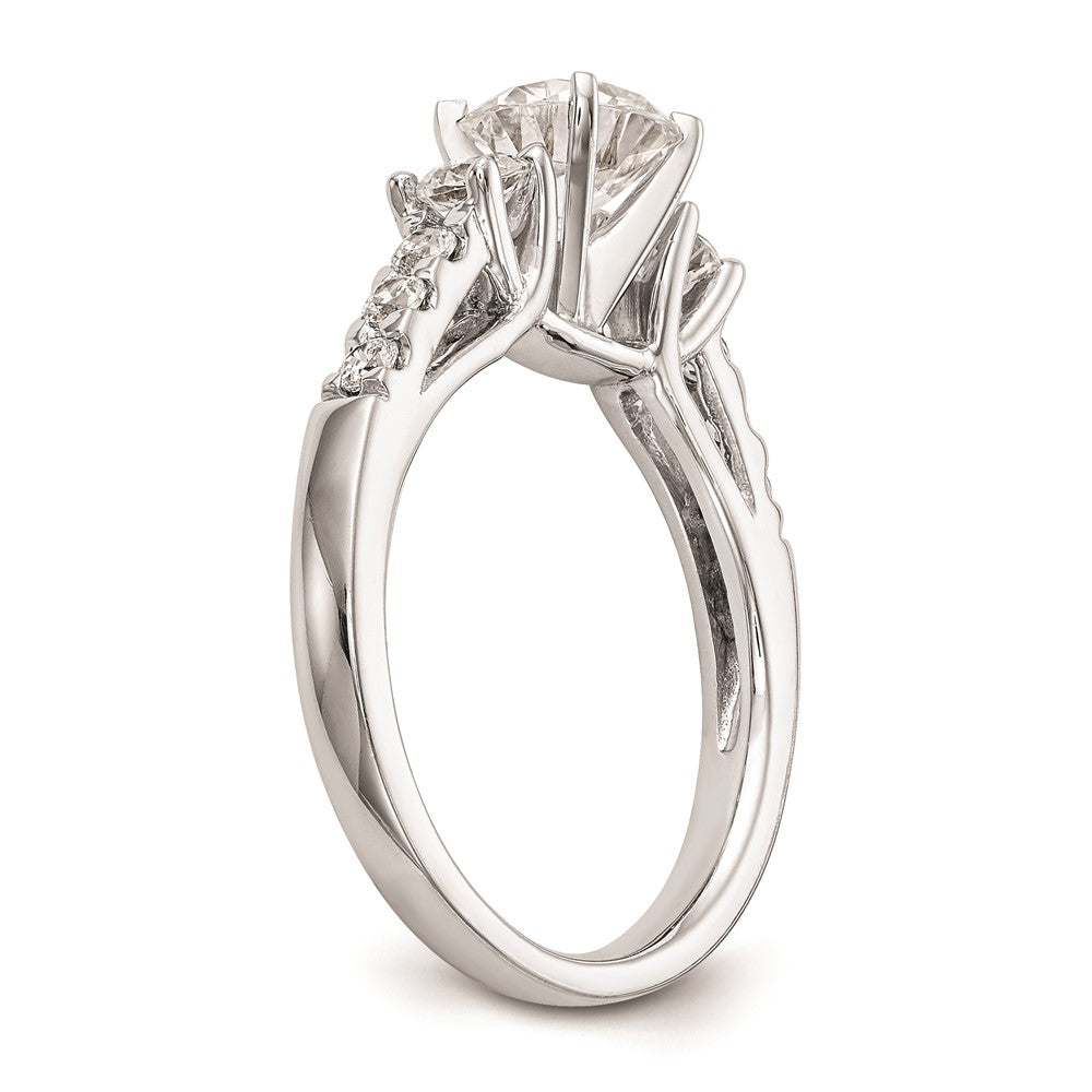 Buy Stylish 14K White Gold 3-Stone Engagement Ring Mounting - Fits 2-3.3mm Stones