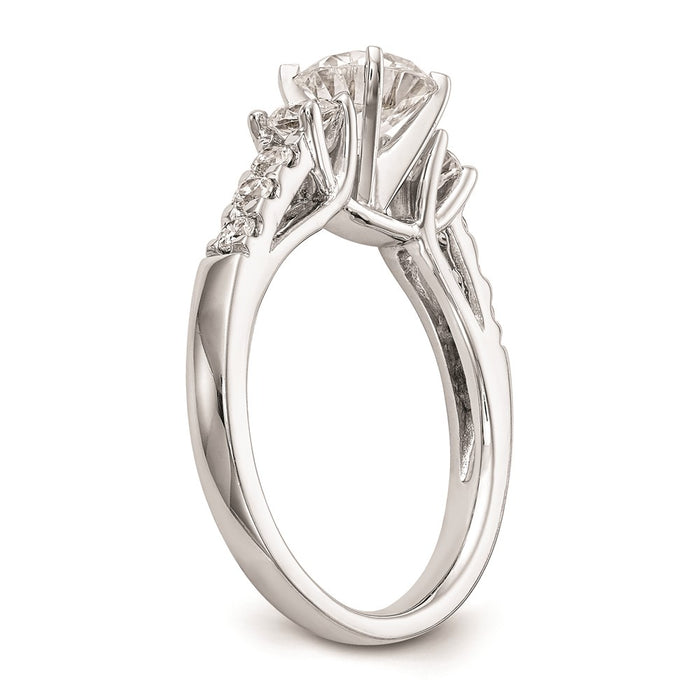 Buy Stylish 14K White Gold 3-Stone Engagement Ring Mounting - Fits 2-3.3mm Stones-6