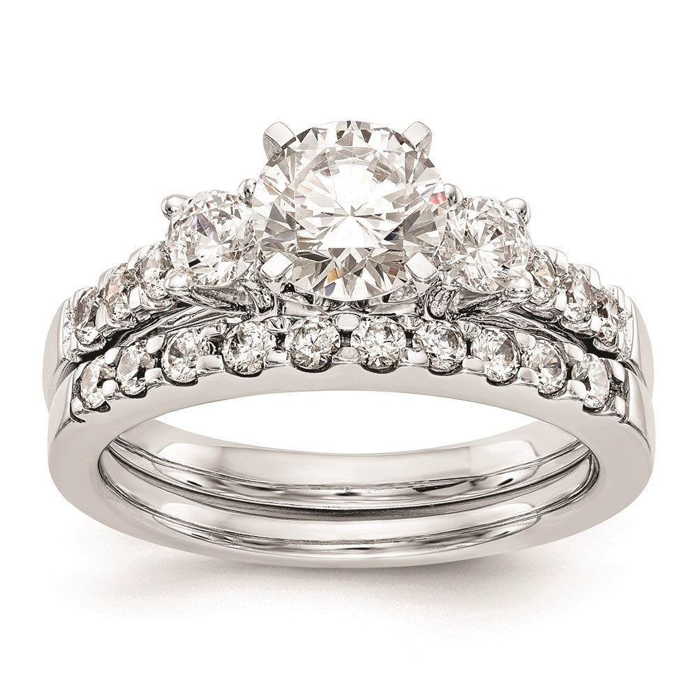 Buy Stylish 14K White Gold 3-Stone Engagement Ring Mounting - Fits 2-3.3mm Stones