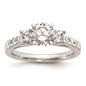 Buy Stylish 14K White Gold 3-Stone Engagement Ring Mounting - Fits 2-3.3mm Stones-1