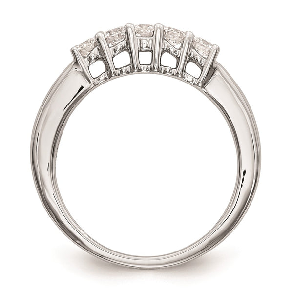 14K White Gold 5-Stone Diamond Engagement Ring Setting