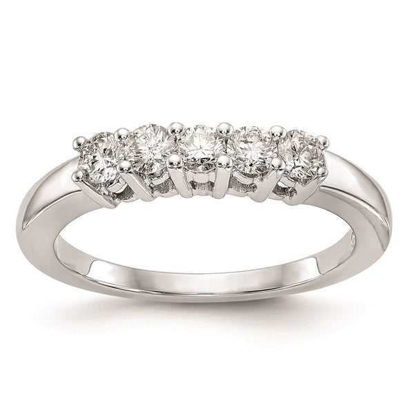 14K White Gold 5-Stone Diamond Engagement Ring Setting