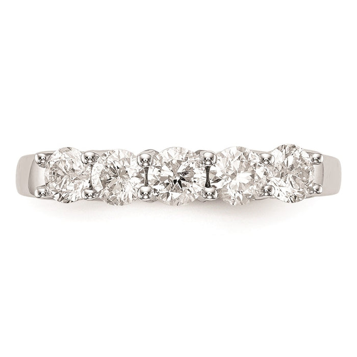 Buy Stylish 14K White Gold Five-Stone Diamond Wedding Band Setting, 1.25 CT-4