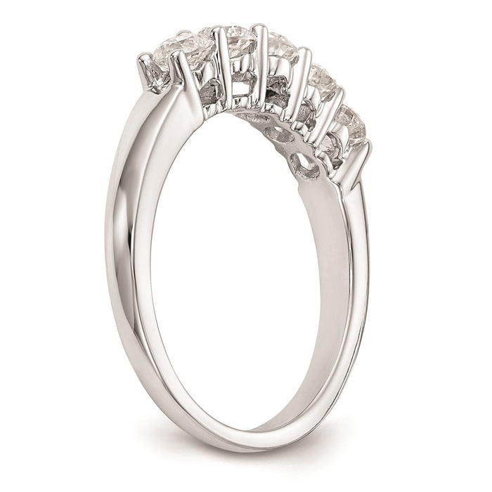 Buy Stylish 14K White Gold Five-Stone Diamond Wedding Band Setting, 1.25 CT-6