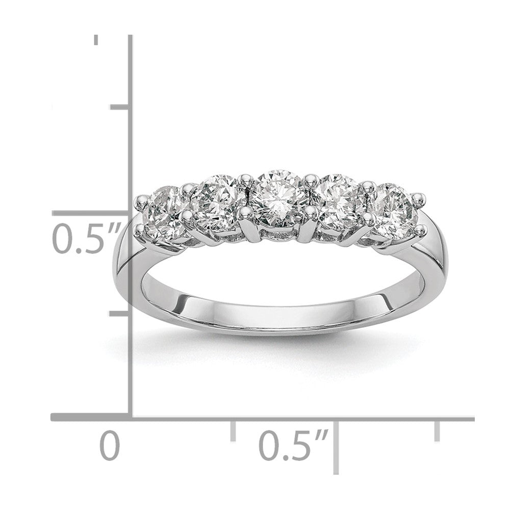 Buy Stylish 14K White Gold Five-Stone Diamond Wedding Band Setting, 1.25 CT