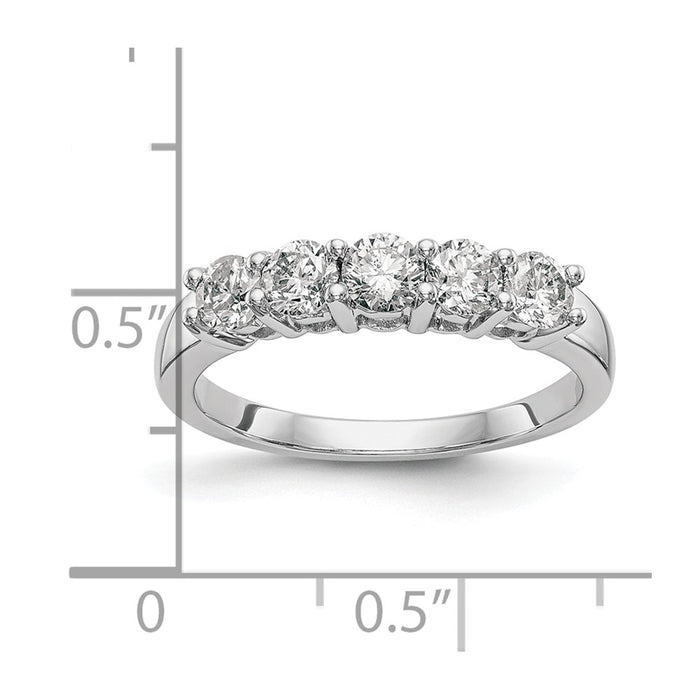 Buy Stylish 14K White Gold Five-Stone Diamond Wedding Band Setting, 1.25 CT-7