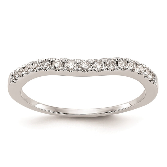 Buy Stylish 14K White Gold Curved Wedding Band Setting - 5mm, Affordable Luxury-1