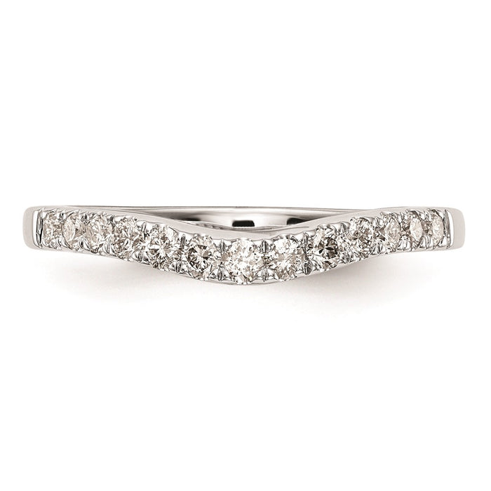 Exclusive 14K White Gold Curved Wedding Band Setting - Stylish & Affordable-4