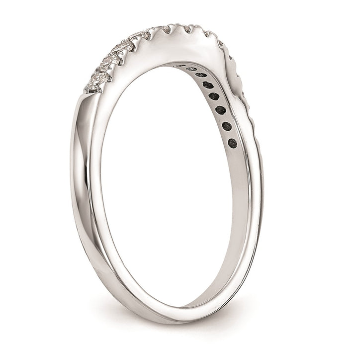 Exclusive 14K White Gold Curved Wedding Band Setting - Stylish & Affordable-6