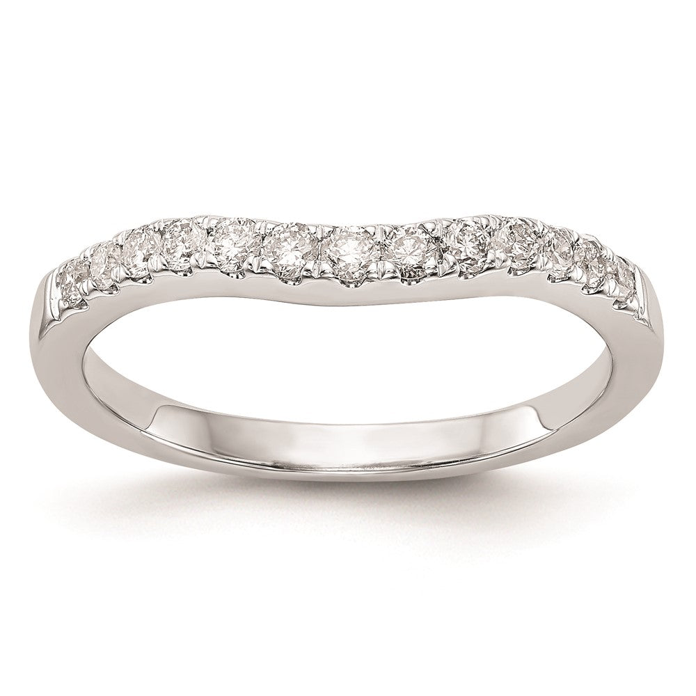 Exclusive 14K White Gold Curved Wedding Band Setting - Stylish & Affordable