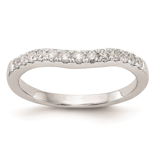 Exclusive 14K White Gold Curved Wedding Band Setting - Stylish & Affordable
