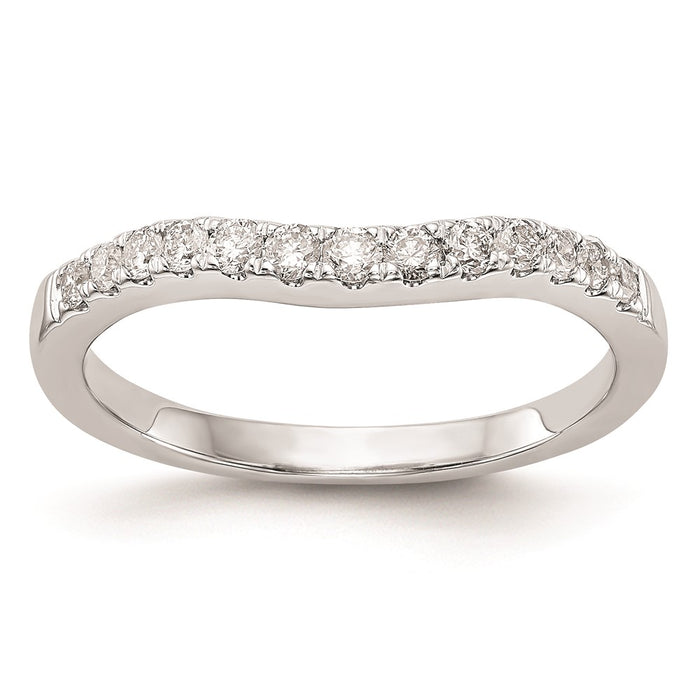 Exclusive 14K White Gold Curved Wedding Band Setting - Stylish & Affordable-1