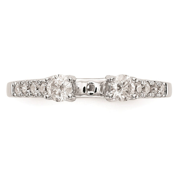 14K White Gold 3-Stone Engagement Ring Mounting - Setting 2-3.4mm Stones