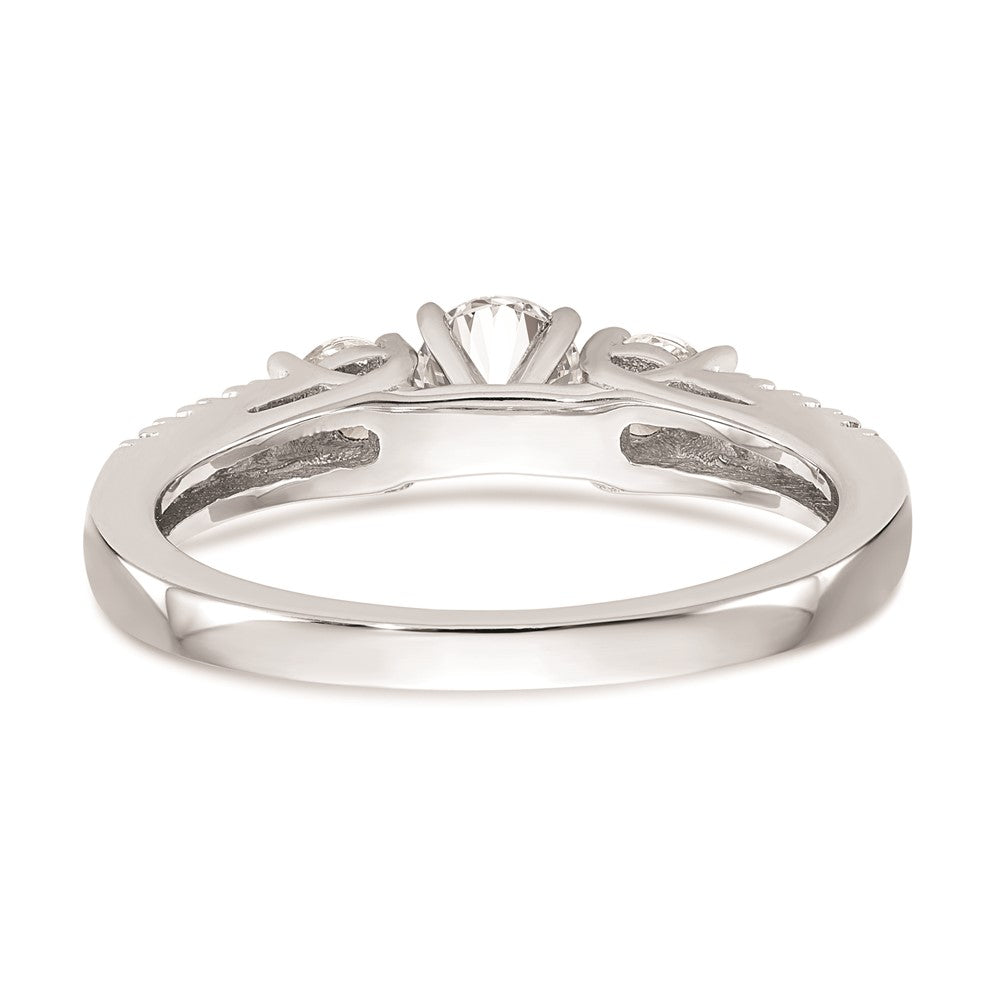 Buy Exclusive 14K White Gold 3-Stone Engagement Ring Mounting - Stylish Setting for 2-3.4mm Stones