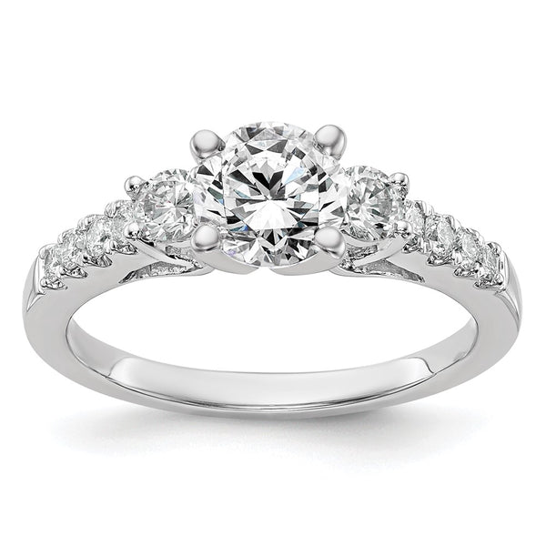 14K White Gold 3-Stone Engagement Ring
