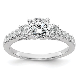 Buy Exclusive 14K White Gold 3-Stone Engagement Ring Mounting - Stylish Setting for 2-3.4mm Stones