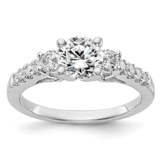Buy Exclusive 14K White Gold 3-Stone Engagement Ring Mounting - Stylish Setting for 2-3.4mm Stones