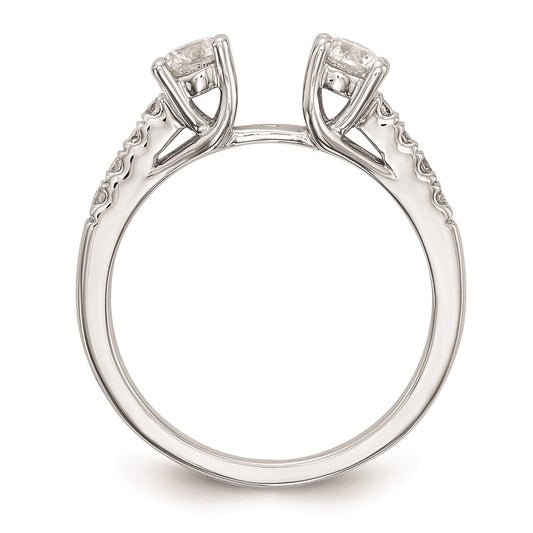 High-Quality 14K White Gold 3-Stone Engagement Ring Mounting, Stylish & Affordable!