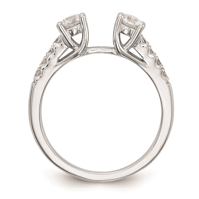 High-Quality 14K White Gold 3-Stone Engagement Ring Mounting, Stylish & Affordable!-2