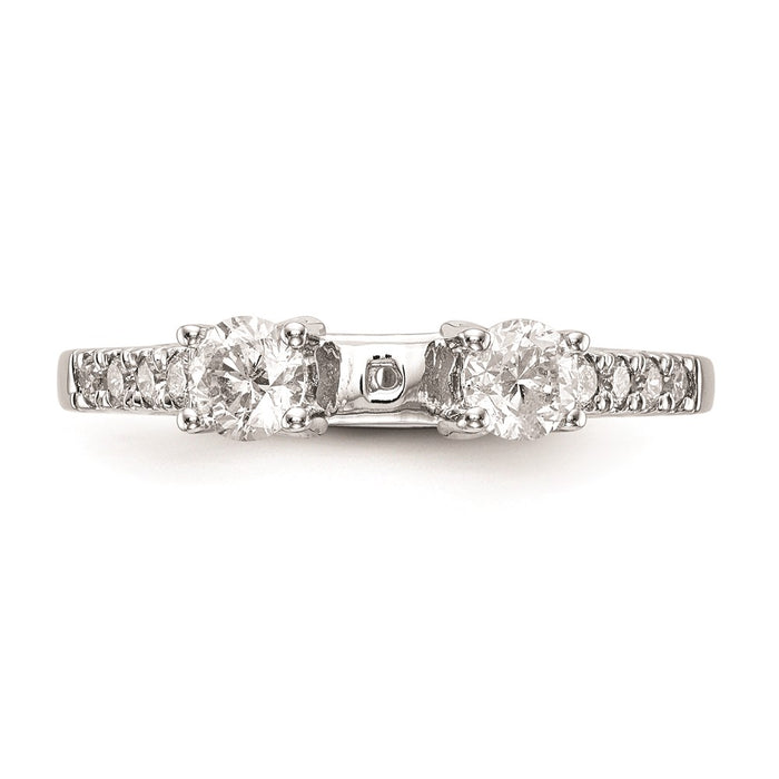 High-Quality 14K White Gold 3-Stone Engagement Ring Mounting, Stylish & Affordable!-4