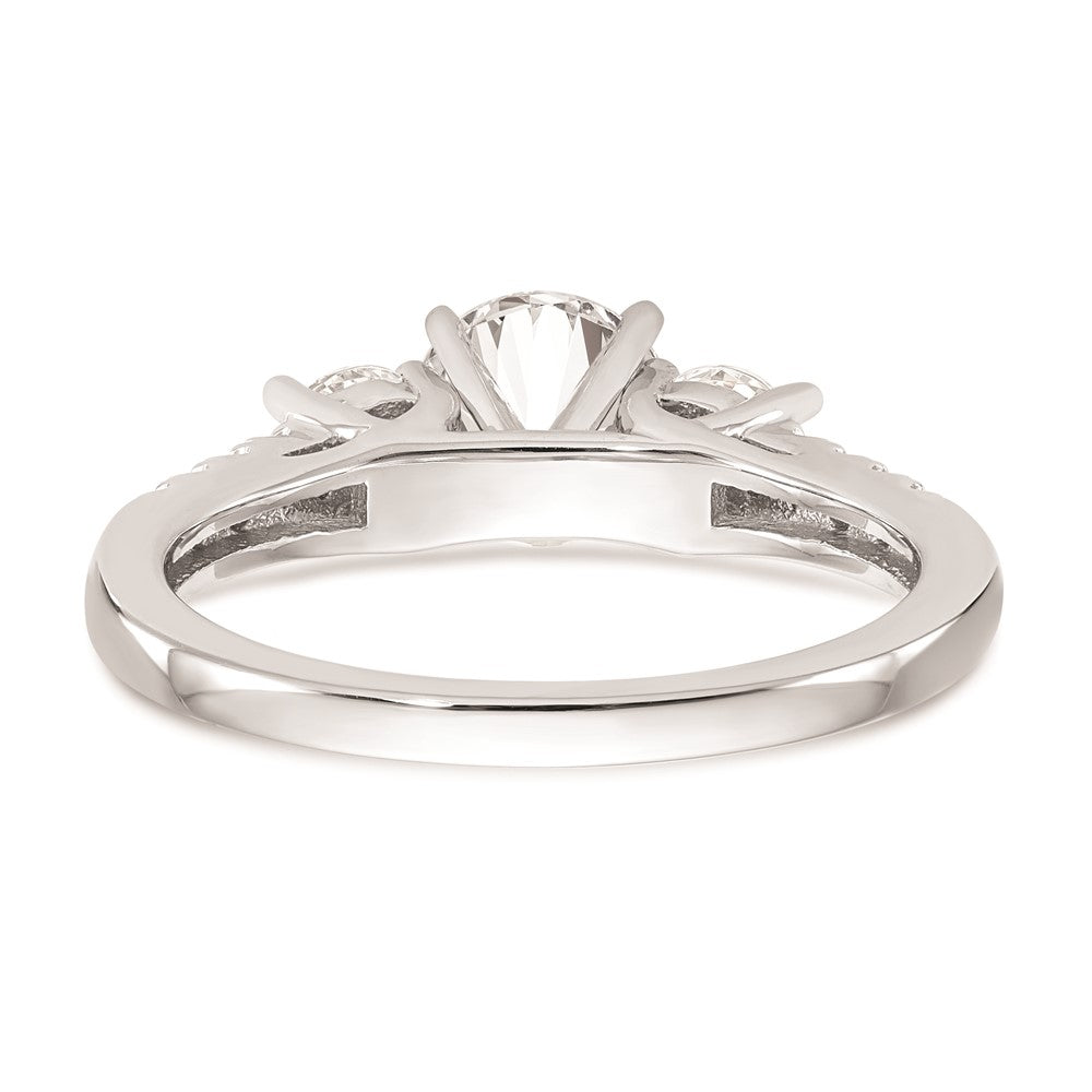 High-Quality 14K White Gold 3-Stone Engagement Ring Mounting, Stylish & Affordable!