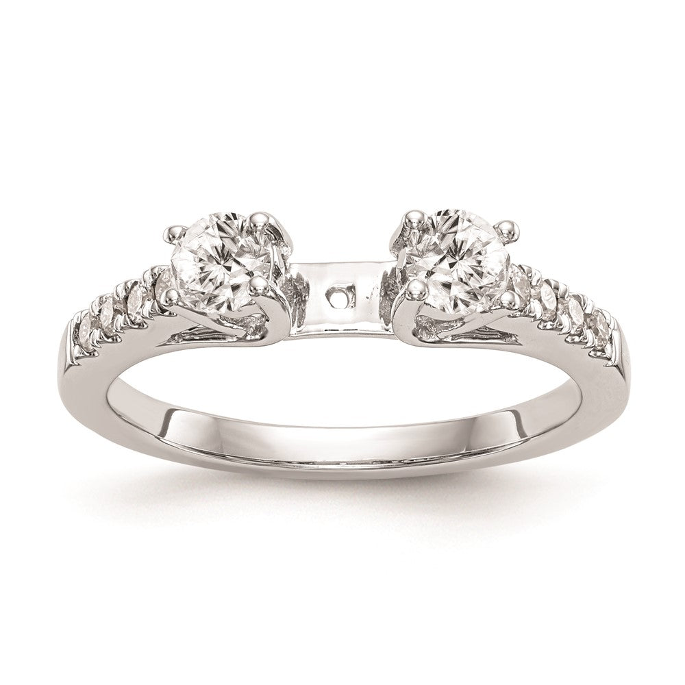 High-Quality 14K White Gold 3-Stone Engagement Ring Mounting, Stylish & Affordable!