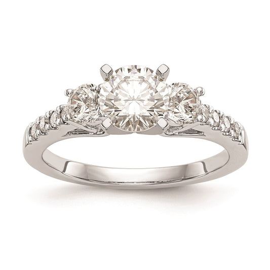 High-Quality 14K White Gold 3-Stone Engagement Ring Mounting, Stylish & Affordable!